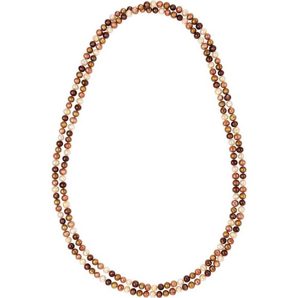 8.5-9.0mm Freshwater Cultured Multicolor Pearl 72 Inch Strand Necklace